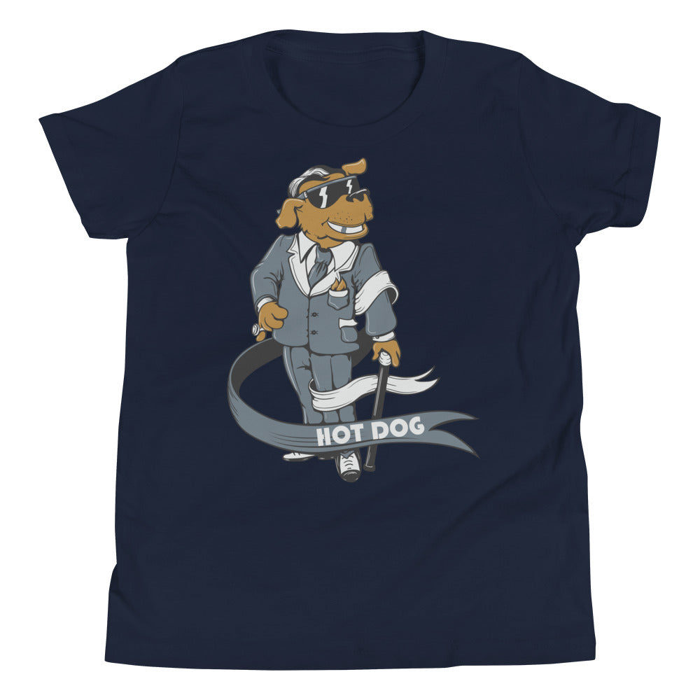 Printagon - Hot Dog - Kids Unisex T-shirt - Navy / S