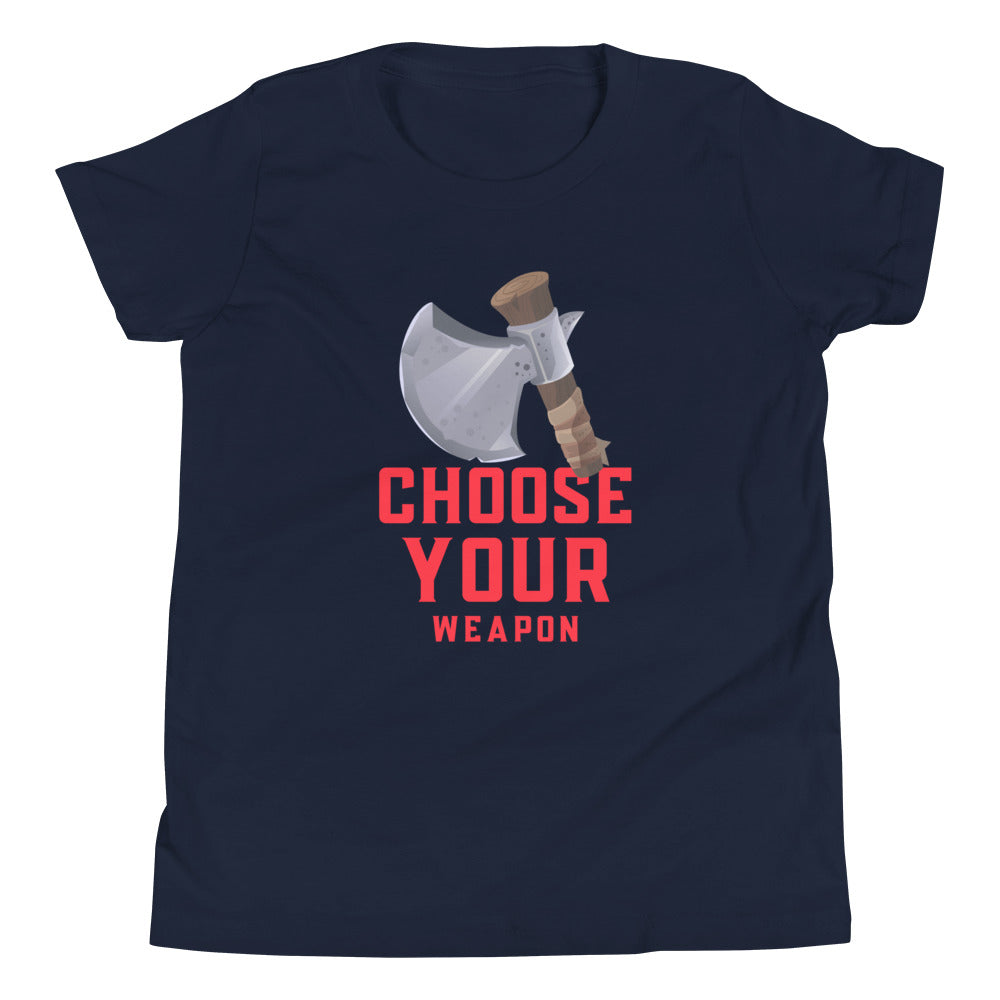 Printagon - Ax Choose Your Weapon - Kids Unisex T-shirt - Navy / S