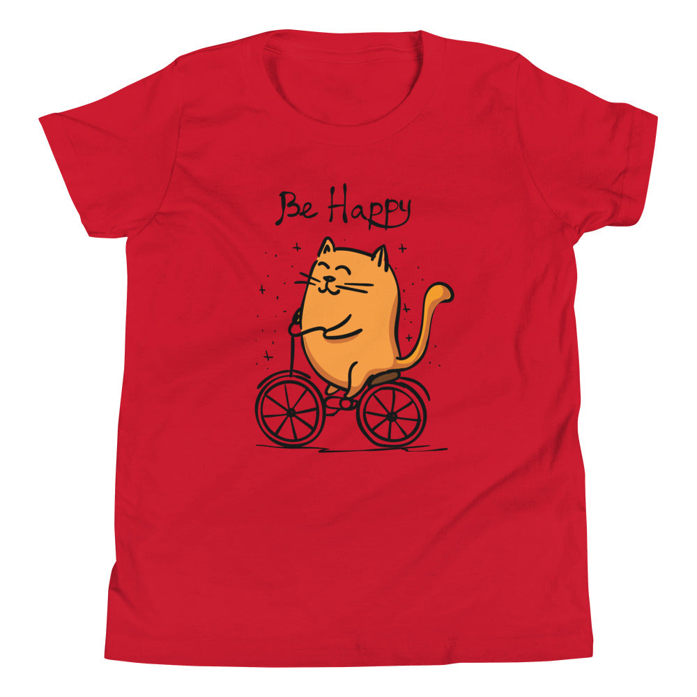 Printagon - Be Happy - Kids Unisex T-shirt - Red / S