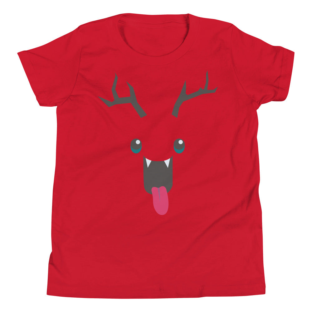 Printagon - Happy Deer - Kids Unisex T-shirt - Red / S