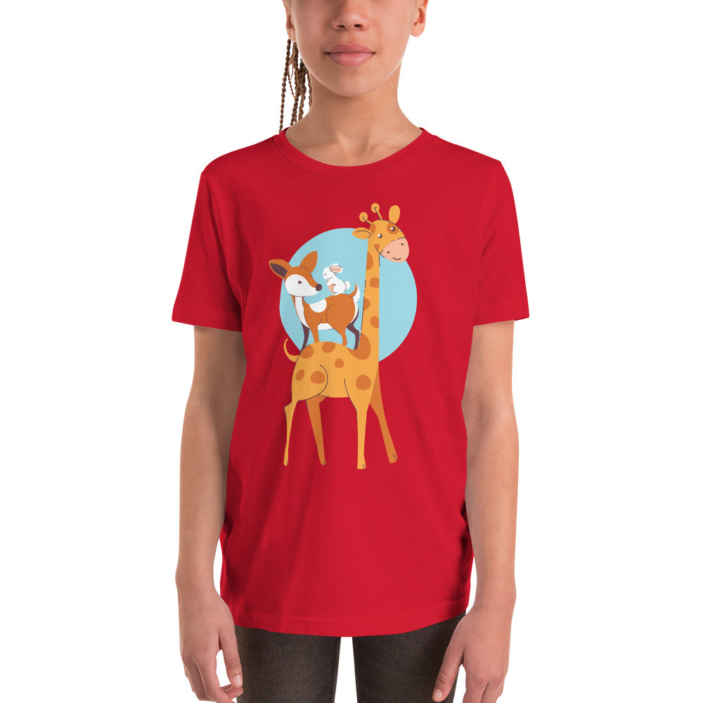 Printagon - Giraffe And Friends - Kids Unisex T-shirt -