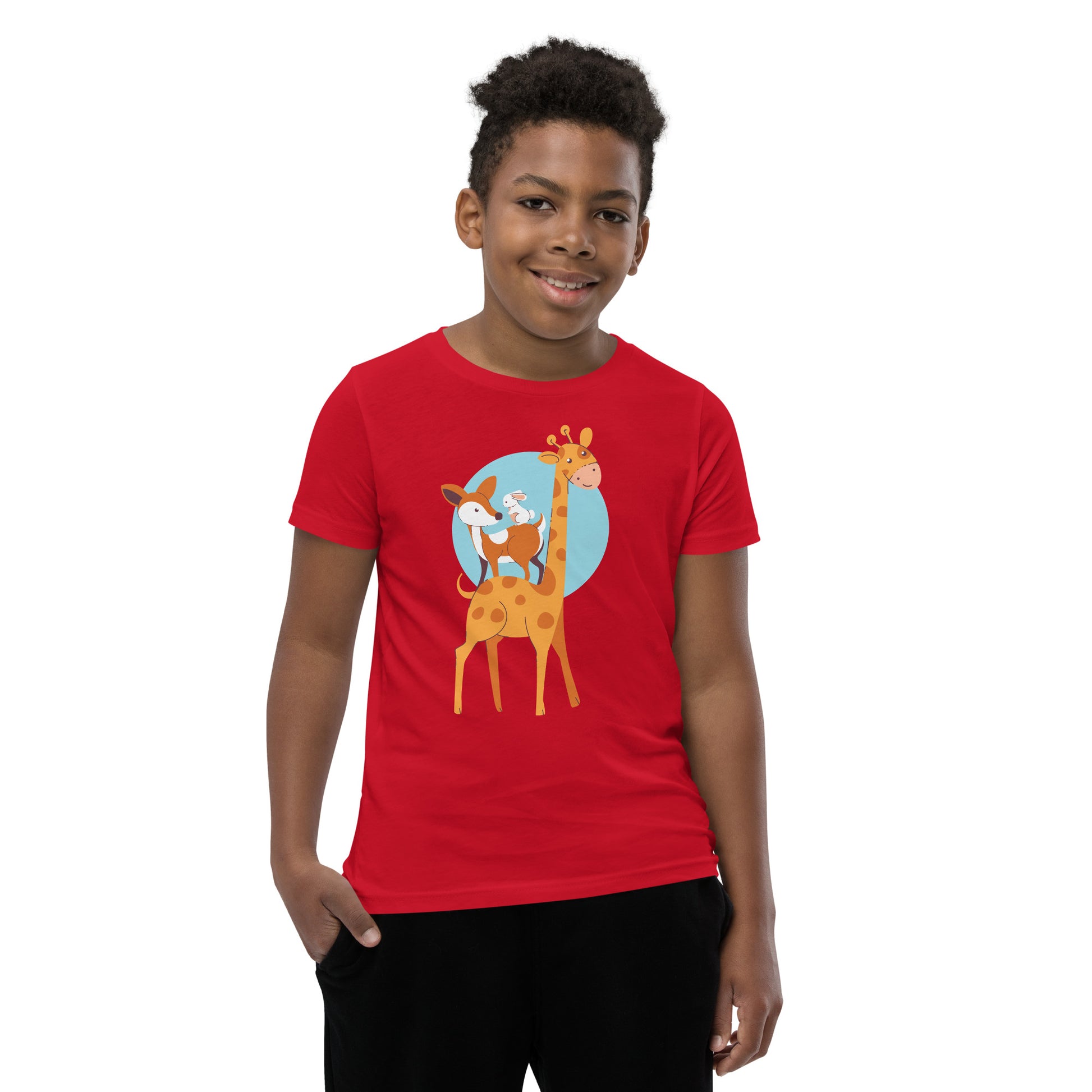 Printagon - Giraffe And Friends - Kids Unisex T-shirt -