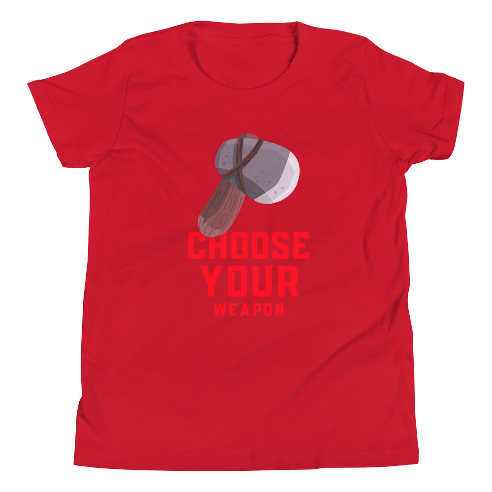 Printagon - Choose Your Weapon - Kids Unisex T-shirt - Red / S