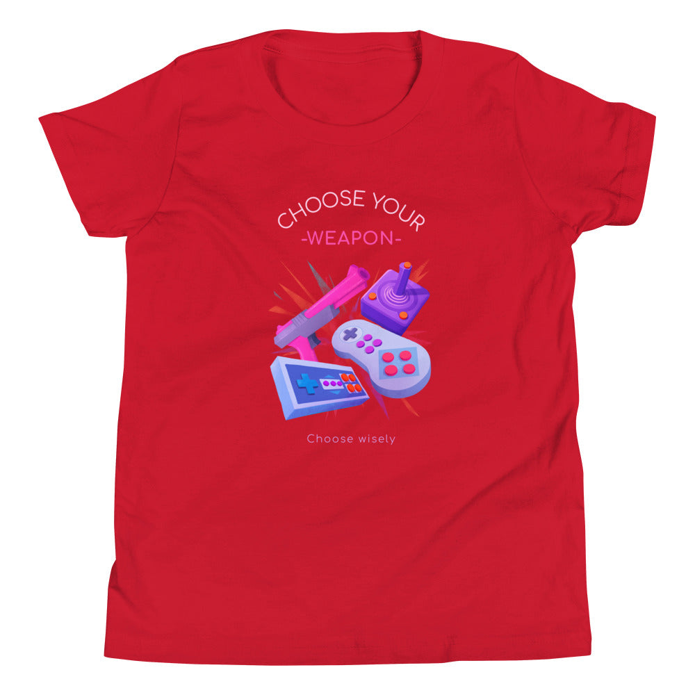 Printagon - Choose Your Weapon Choose Wisely - Kids Unisex T-shirt - Red / S