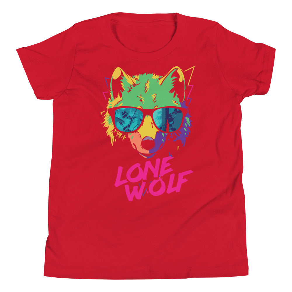 Printagon - Lone Wolf - Kids Unisex T-shirt - Red / S