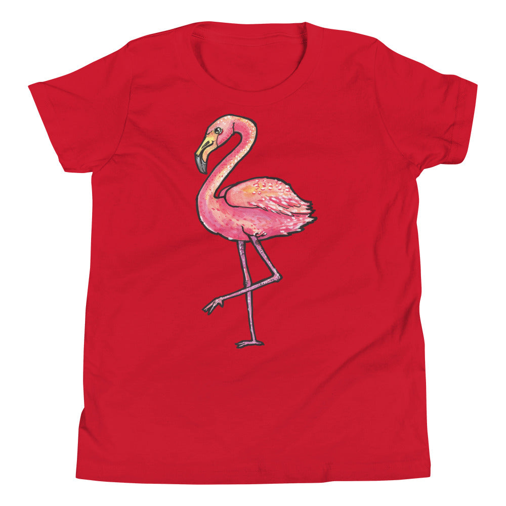 Printagon - Pink Ostrich - Kids Unisex T-shirt - Red / S