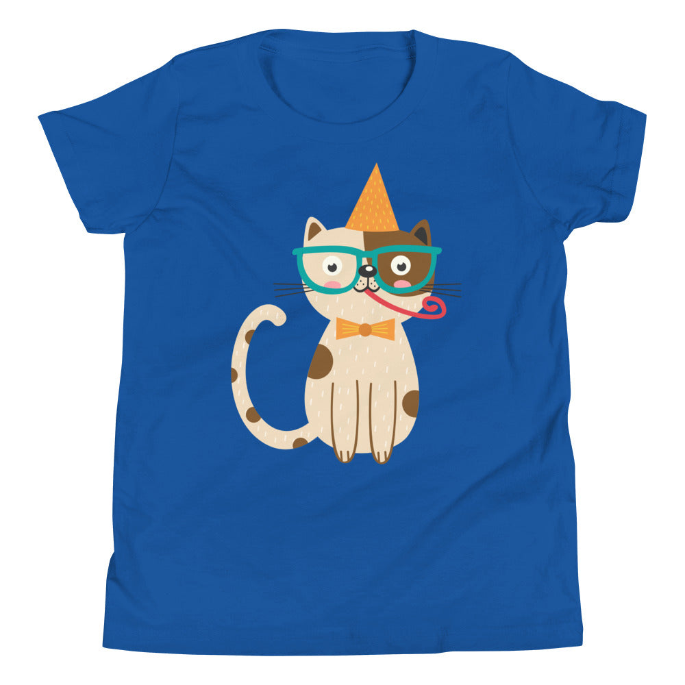 Printagon - Birthday Cat - Kids Unisex T-shirt - True Royal / S