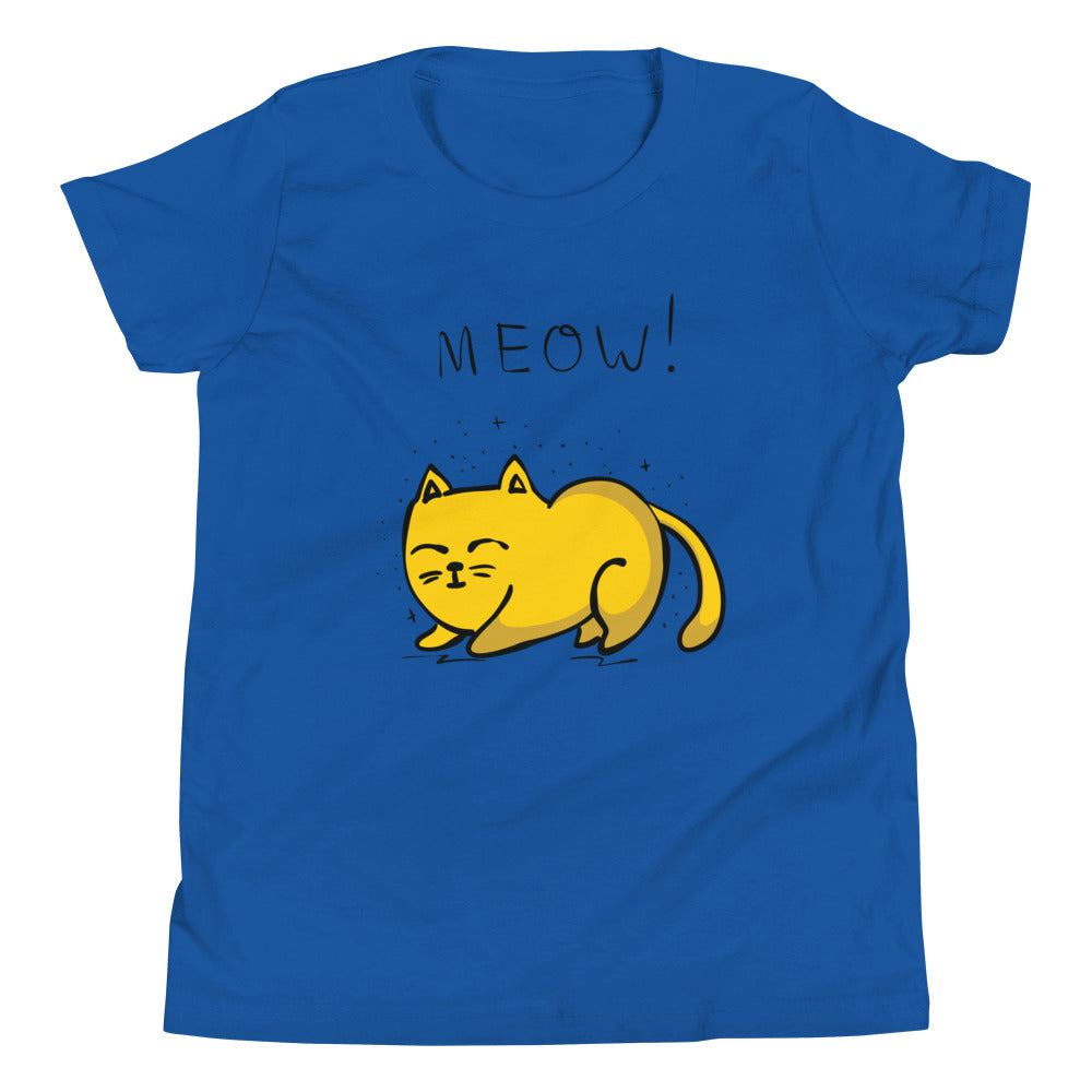 Printagon - Yellow Cat - Kids Unisex T-shirt - True Royal / S