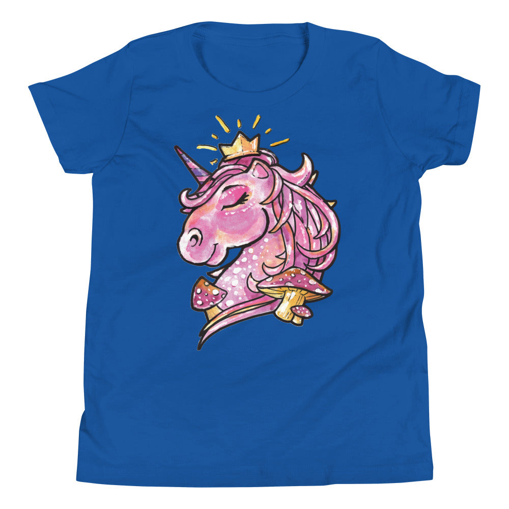 Printagon - Pink Unicorn - Kids Unisex T-shirt - True Royal / S