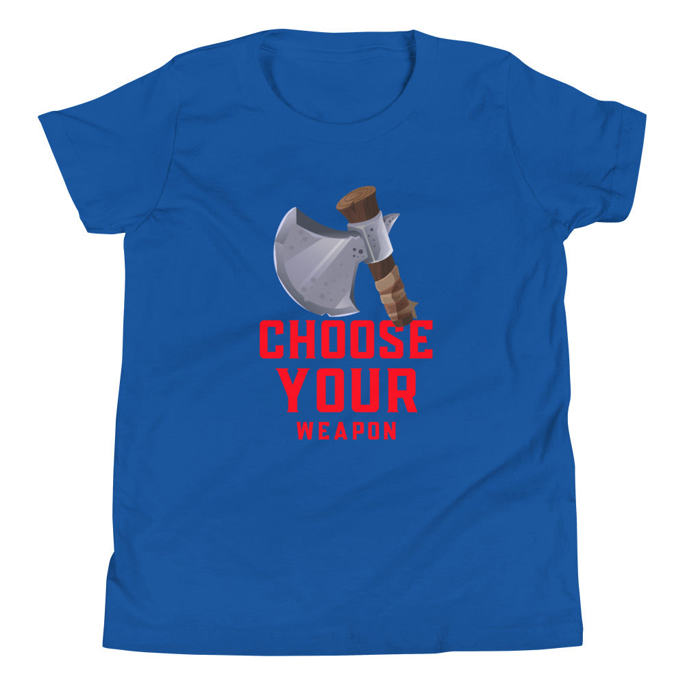 Printagon - Ax Choose Your Weapon - Kids Unisex T-shirt - True Royal / S