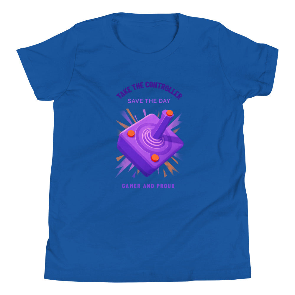 Printagon - Take the Controller - Kids Unisex T-shirt - True Royal / S