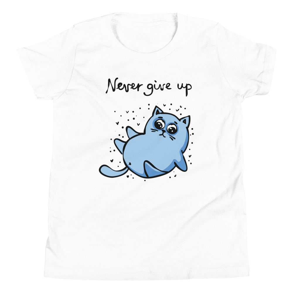 Printagon - Never Give Up - Kids Unisex T-shirt - White / S