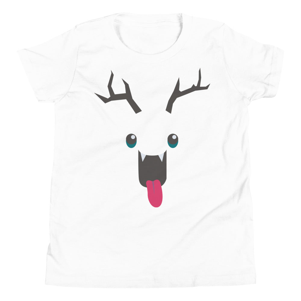 Printagon - Happy Deer - Kids Unisex T-shirt - White / S