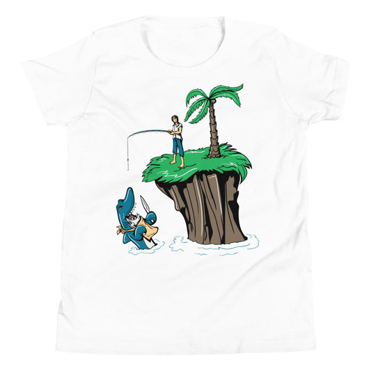 Printagon - Fishing - Kids Unisex T-shirt - White / S