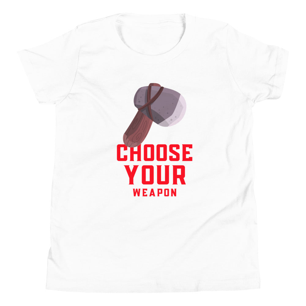 Printagon - Choose Your Weapon - Kids Unisex T-shirt - White / S