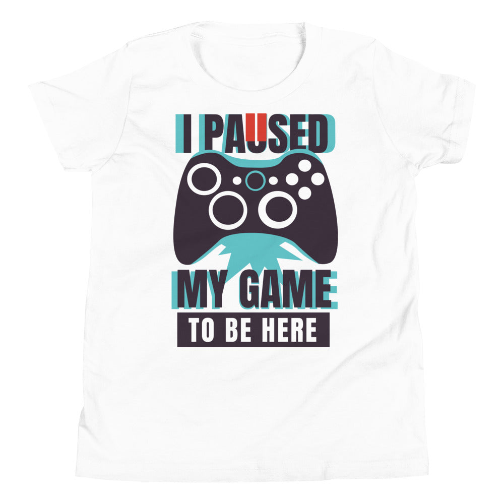 Printagon - I Paused My Game To Be Here - Kids Unisex T-shirt - White / S