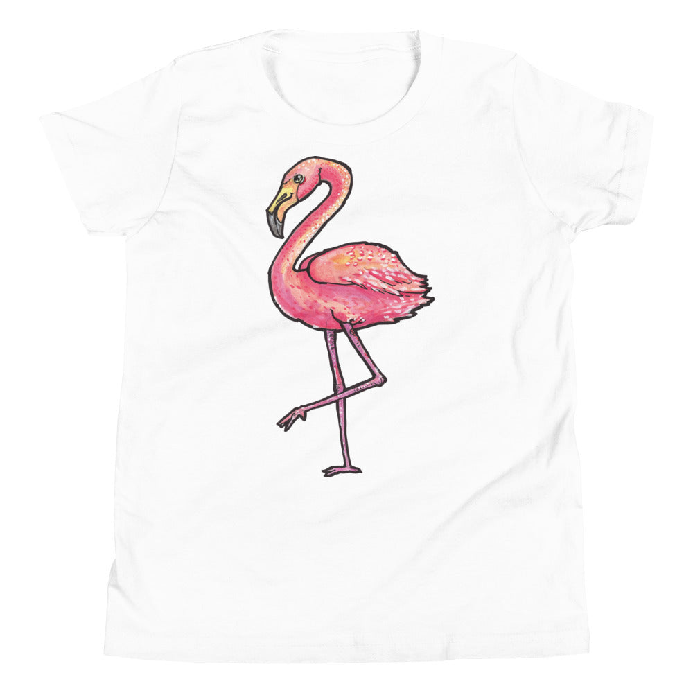 Printagon - Pink Ostrich - Kids Unisex T-shirt - White / S